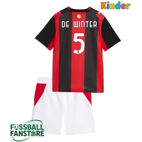 AC Milan Koni De Winter #5 Replik Heimtrikot Kinder 2026-27 Kurzarm (+ Kurze Hosen)